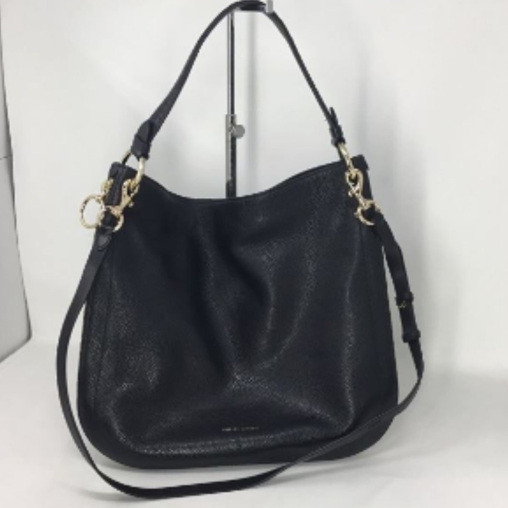 Rebecca Minkoff Black Leather Expandable Hobo bag